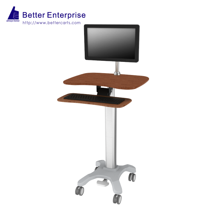 Height Adjustable Light Duty Computer Cart (with Light-weighted Keyboard)